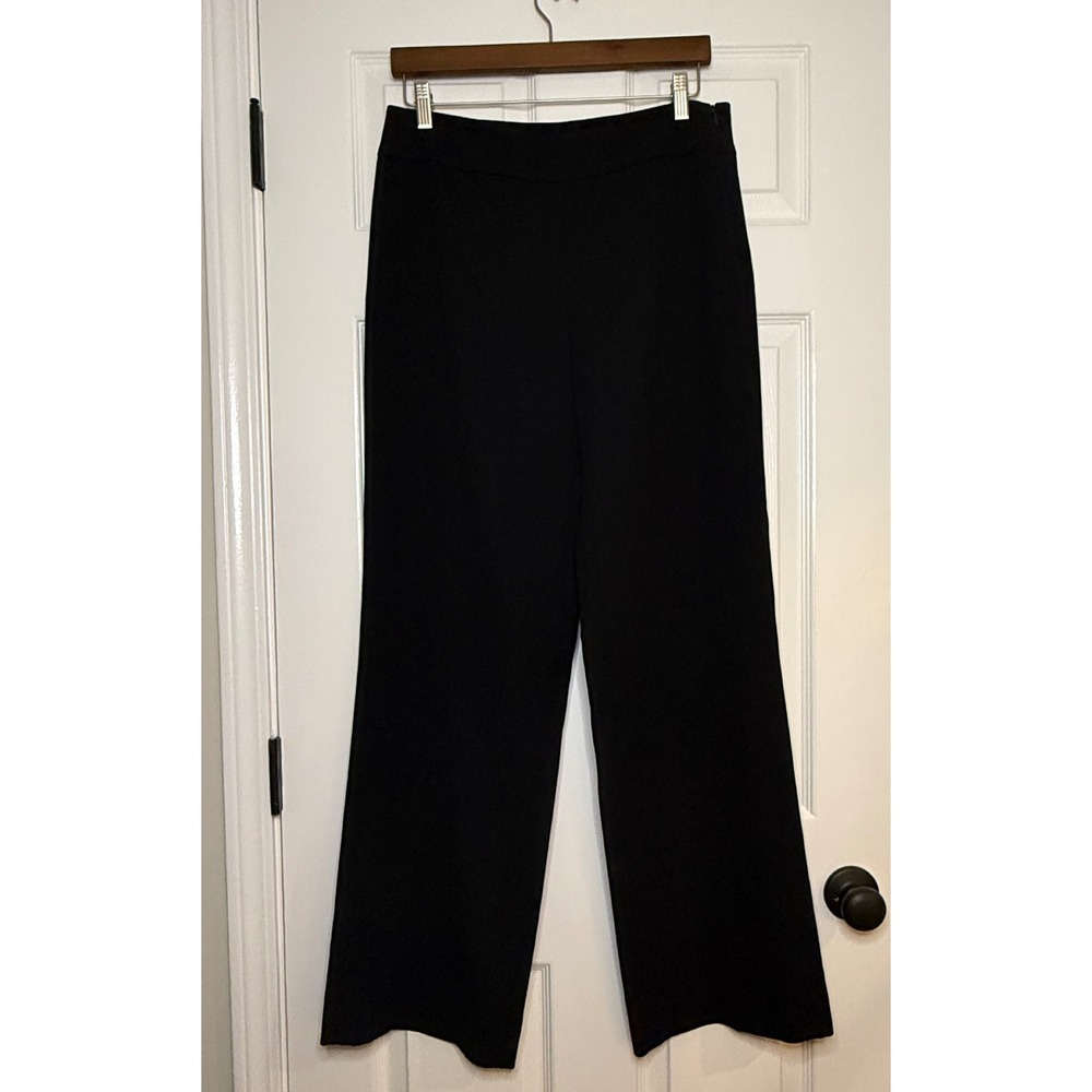 MaxMara Black Wool Blend Wide Leg Dress Pants Made in Italy Size 10